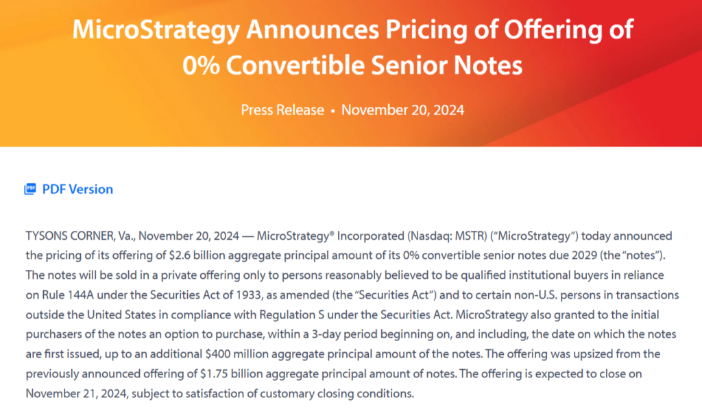 MicroStrategy official notes